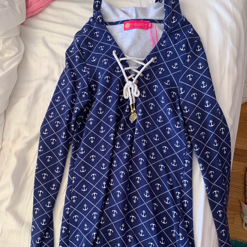 Long sleeve nautical dress/cover up